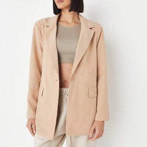 MISSGUIDED OVERSIZED TAILORED CAMEL BLAZER SZ US 4
